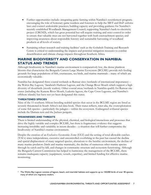usaid/nambia environmental threats and opportunities assessment