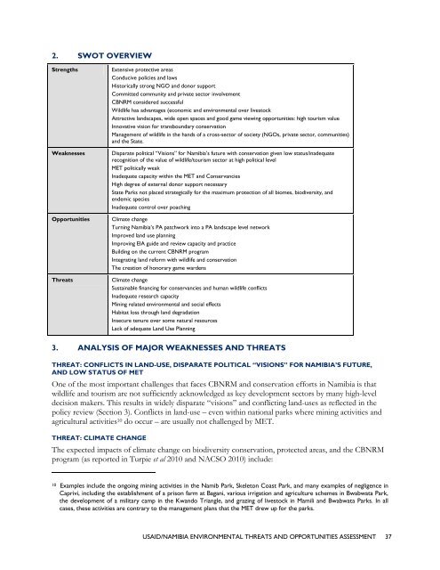 usaid/nambia environmental threats and opportunities assessment