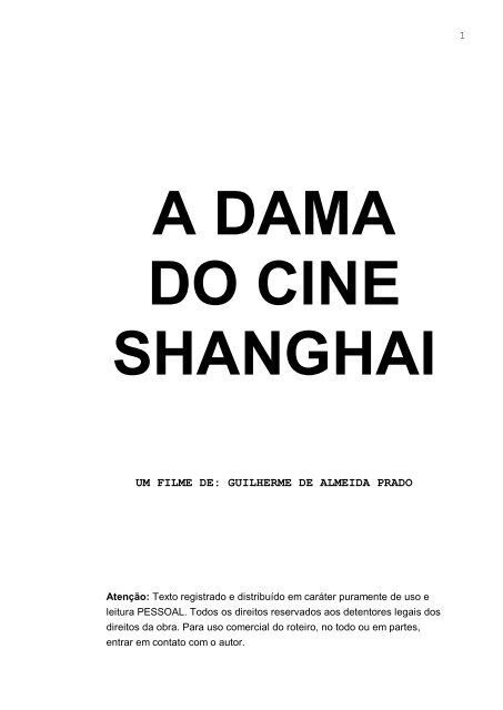 A DAMA DO CINE SHANGHAI