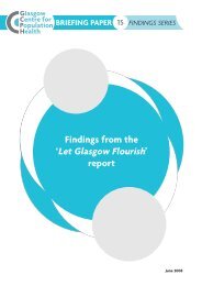 BRIEFING PAPER 15 Findings from the 'Let Glasgow Flourish' report ...