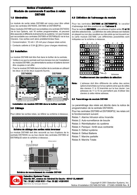 Notice d'installation Module de commande 8 sorties ÃƒÂ relais ... - SERIE