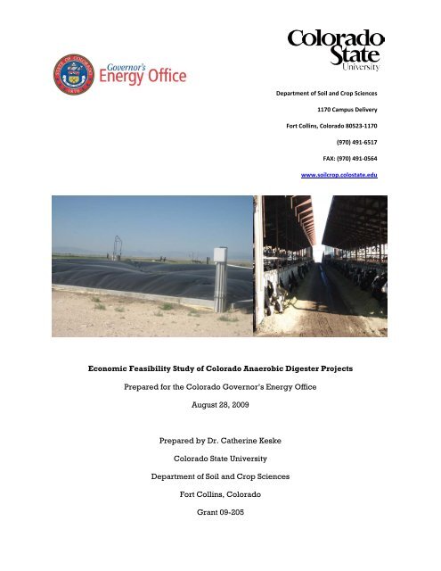 Economic Feasibility Study of Colorado Anaerobic Digester Projects ...