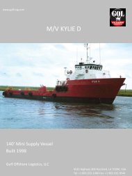 M/V KYLIE D - Gulf Offshore Logistics