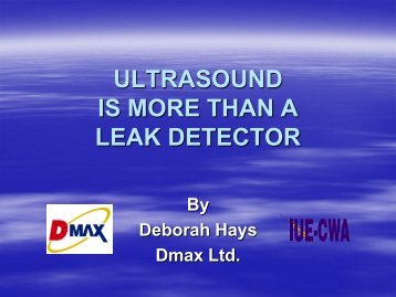 ULTRASOUND IS MORE THAN A LEAK DETECTOR - UE Systems