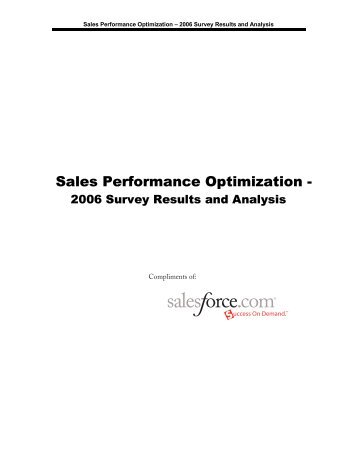 Sales Performance Optimization - - Salesforce.com