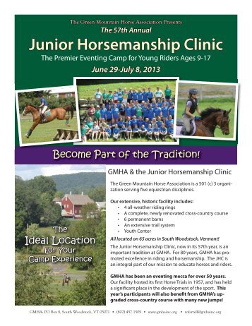 JHC Brochure 2013.indd - Green Mountain Horse Association