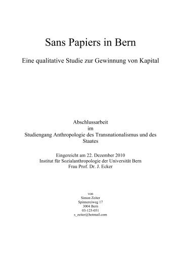 qualitative Studie zur Gewinnung von Kapital - Sans-Papiers