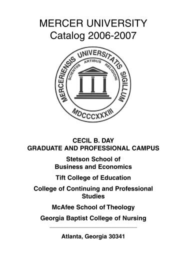 2006-2007 Atlanta Campus Catalog - Mercer University