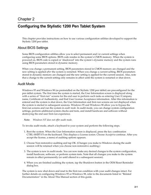 Stylistic 1200 Tech Reference Manual (PDF) - The Labs