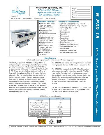 B-P30-18 - Ultrafryer Systems