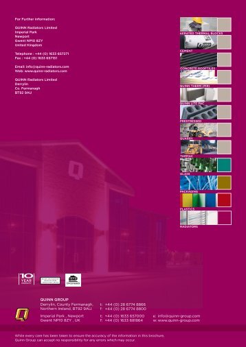 UK Designer Brochure 2012 - QUINN radiators