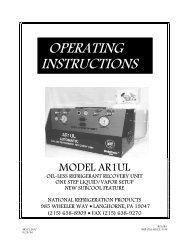 OPERATING INSTRUCTIONS N - National Refrigeration Products