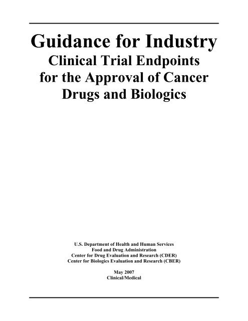 Clinical Trial Endpoints for the Approval of Cancer Drugs ... - scimega