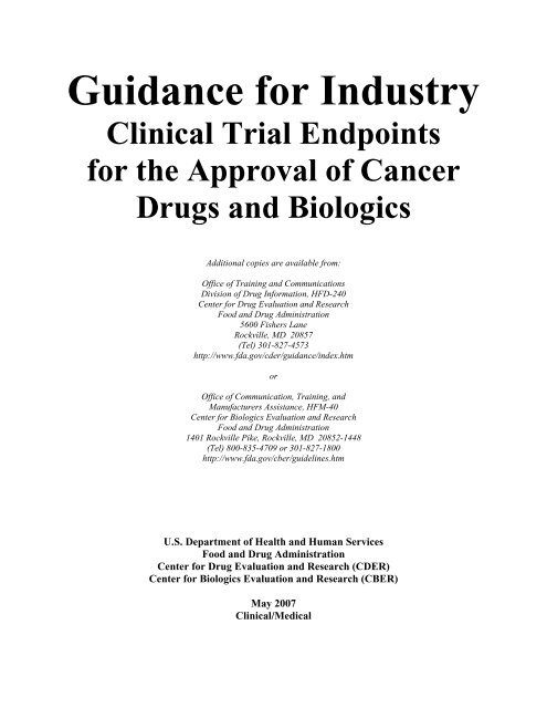 Clinical Trial Endpoints for the Approval of Cancer Drugs ... - scimega