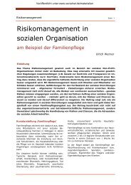 Risikomanagement in sozialen Organisation - Socialnet