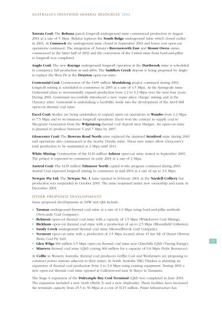 australia's identified mineral resources 2004 - Geoscience Australia