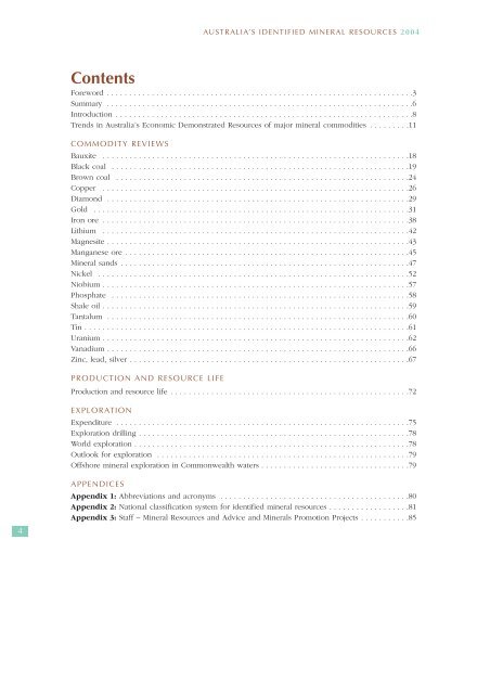 australia's identified mineral resources 2004 - Geoscience Australia