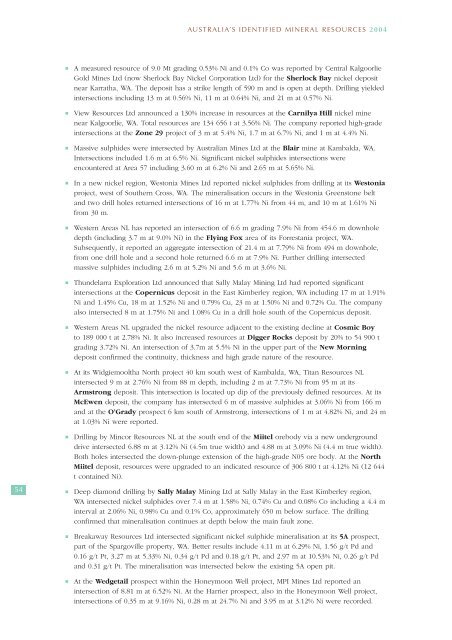 australia's identified mineral resources 2004 - Geoscience Australia