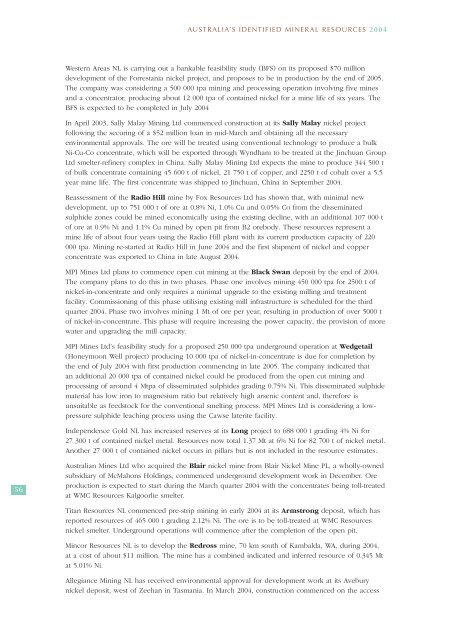 australia's identified mineral resources 2004 - Geoscience Australia