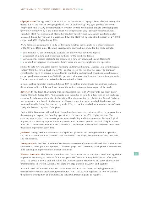 australia's identified mineral resources 2004 - Geoscience Australia