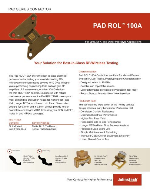 PAD ROLâ¢ 100A - Johnstech