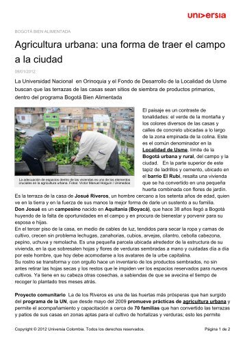 Agricultura urbana: una forma de traer el campo a la ciudad