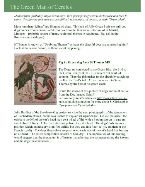 click on the link to read this article (pdf) - The Green Man of Cercles