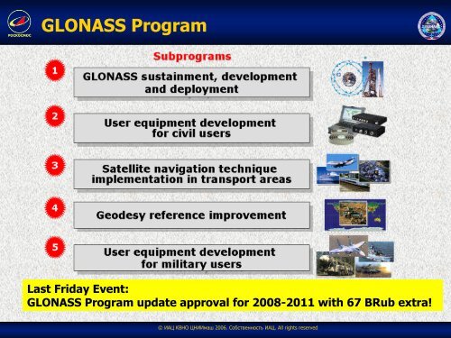 GLONASS Status and Progress - US Coast Guard Navigation Center