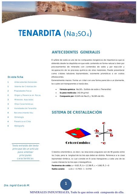 TENARDITA (Na2SO4) - Universidad de Antofagasta