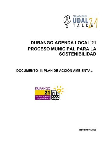 durango agenda local 21 proceso municipal para la sostenibilidad