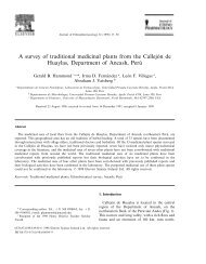 A survey of traditional medicinal plants from the Callejo´n de ...