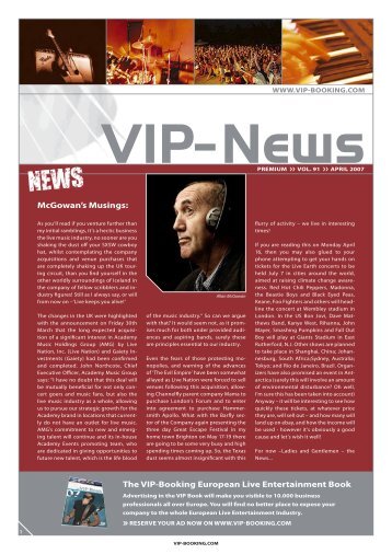 VIP newsletter April07.indd - VIP-Booking