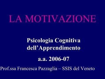 LA MOTIVAZIONE