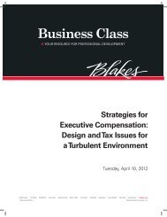 Strategies for Executive Compensation: Design and Tax Issues for a ...
