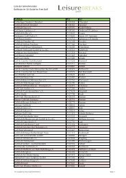 Liste der Partnerclubs - LeisureBREAKS