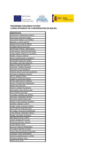 LISTADO ADMITIDOS Y EXCLUIDOS (Idioma InglÃ©s 2013)