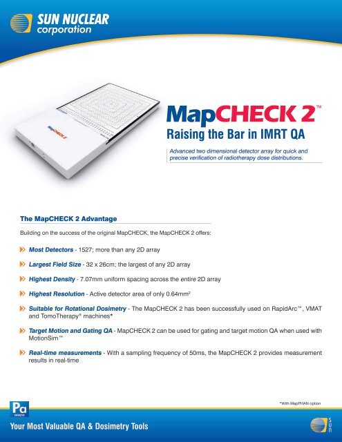 Your Most Valuable QA & Dosimetry Tools MapCHECK 2TM Raising ...