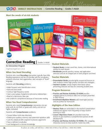 Corrective Reading | Grades 3Ã¢Â€Â“Adult - McGraw-Hill Ryerson