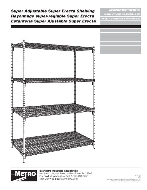 Super Adjustable Super Erecta Shelving Rayonnage super-rÃ©glable ...