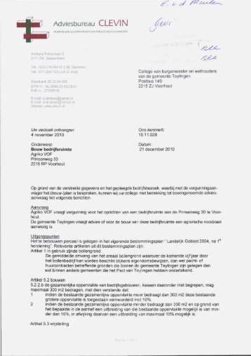 Bijlage 2 Advies Clevin - Gemeente Teylingen