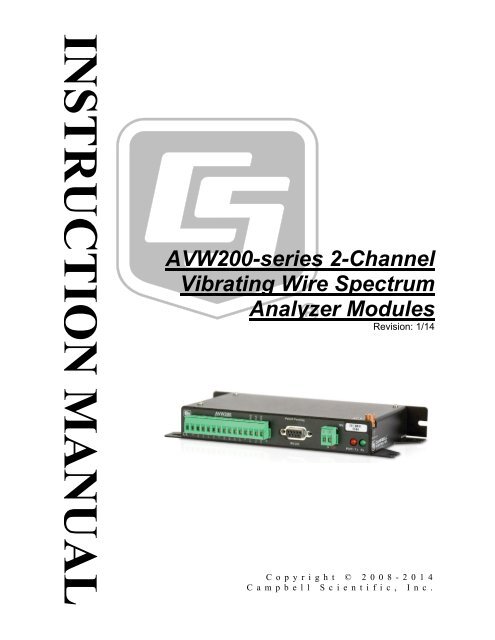 AVW200-series 2-Channel Vibrating Wire Spectrum Analyzer Modules