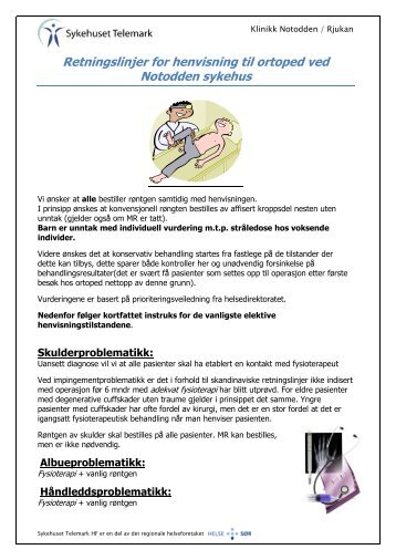 Retningslinjer for henvisning til ortoped ved Notodden sykehus