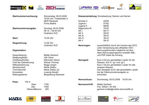 SCO – Meisterschaft - Schiclub Oberland