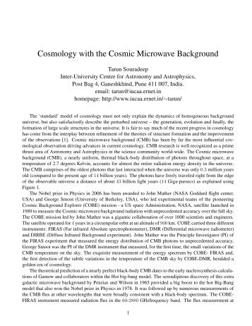 Cosmology with the Cosmic Microwave Background - iucaa