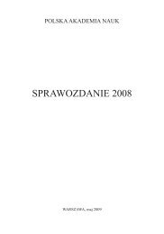 sprawozdanie 2008 - Portal Wiedzy PAN - Polska Akademia Nauk