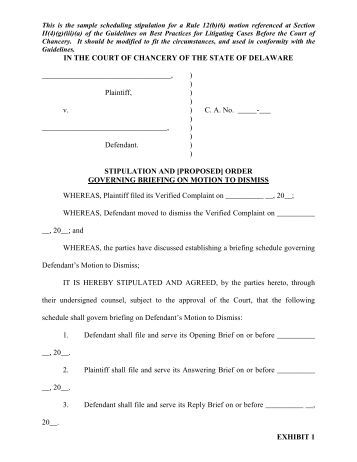 stipulation dismissal order motion dismiss sample form scheduling civil prejudice