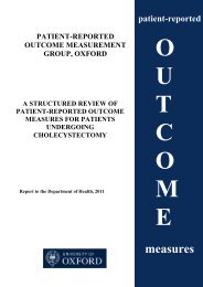 2011 review - Patient-Reported Outcomes Measurement - University ...