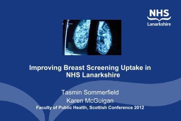 Improving Breast Screening Uptake in NHS Lanarkshire