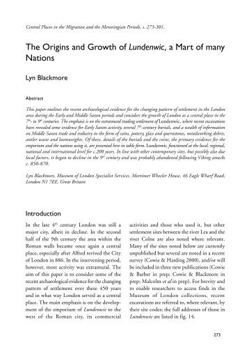 The Origins and Growth of Lundenwic, a Mart of many Nations