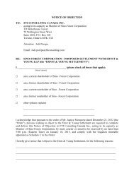 NOTICE OF OBJECTION TO: FTI CONSULTING CANADA INC ...